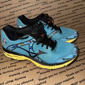Mizuno Womens Wave Inspire 10 Running Shoes Turquoise 410575 Lace Up Mesh 8 M